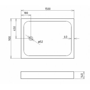 Душевой поддон Gemy ST16D 150x90