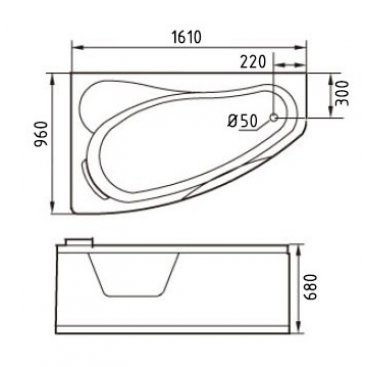 Ванна с гидромассажем Gemy G9046 O 161х96 см