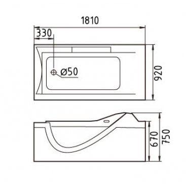 Ванна с гидромассажем Gemy G9055 O 181х92