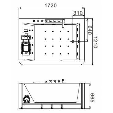 Ванна с гидромассажем Gemy G9226 K 172x121