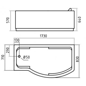 Ванна с гидромассажем GEMY G9010 B 173х82