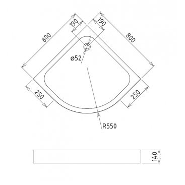 Душевой поддон Gemy ST06T 80x80