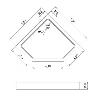 Душевой поддон Gemy ST10T 90x90