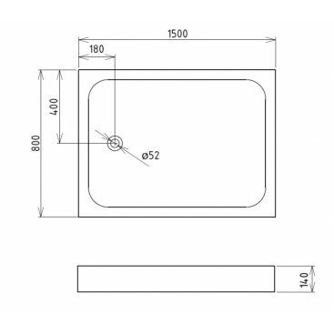 Душевой поддон Gemy ST13C 150x80