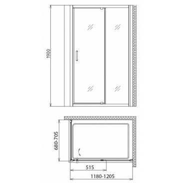 Душевой уголок Gemy Sunny Bay S28191BM-A70M 120x70