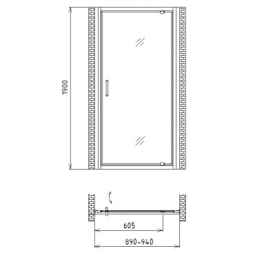 Душевая дверь Gemy Sunny Bay S28170 90 см