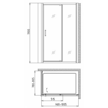 Душевой уголок Gemy Sunny Bay S28191A-A80 100x80