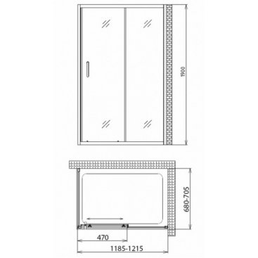 Душевой уголок Gemy Victoria S30191AM-A70M 120x70