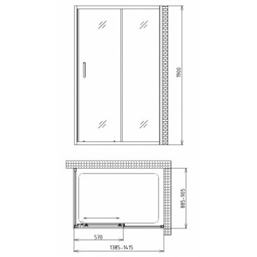 Душевой уголок Gemy Victoria S30191BM-A90M 140x90