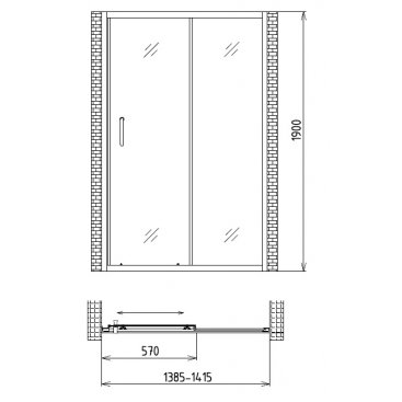 Душевая дверь Gemy Victoria S30191B 140 см