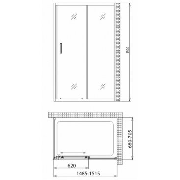 Душевой уголок Gemy Victoria S30191CM-A70M 150x70