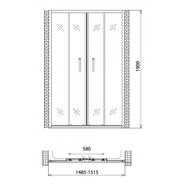 Душевая дверь Gemy Victoria S30192A 150 см