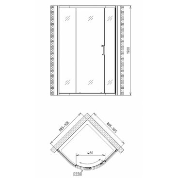 Душевой уголок Gemy Victoria S30071A 90x90