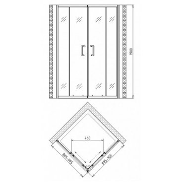 Душевой уголок Gemy Victoria S30172M 90x90