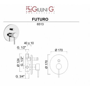 Смеситель для душа Giulini Futuro 6513NO