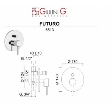 Смеситель для душа Giulini Futuro 6513