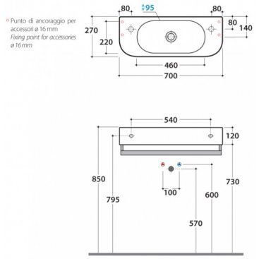 Раковина Globo Forty3 SCT70.BI*0 70 см