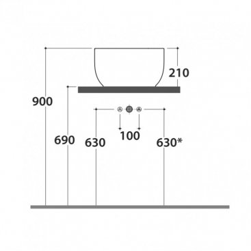 Раковина Globo T-Edge TE038BI 38 см