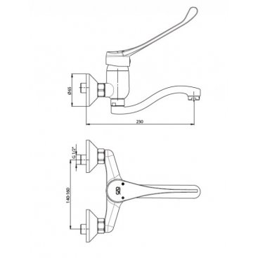 Смеситель для раковины GPD Doctor/Physically Disabled MAL45