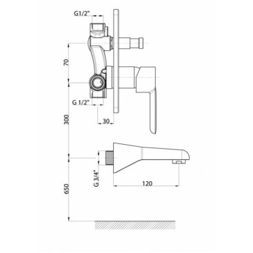 Смеситель для ванны GPD Felis MAB75