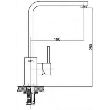 Смеситель для кухни GPD Quadro MTE90