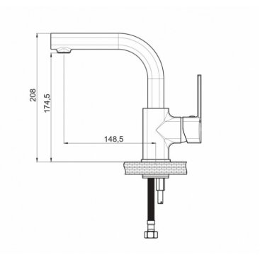 Смеситель для раковины GPD Pedra MTL160-S