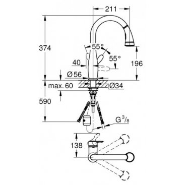 Смеситель для кухни Grohe Parkfield 30215DC1