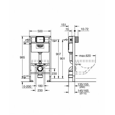 Инсталляция для унитаза Grohe Rapid SL 38525001