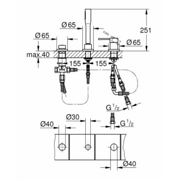 Смеситель на борт ванны Grohe Essence+ 19976001