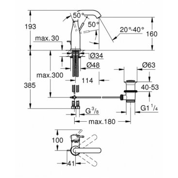 Смеситель для раковины Grohe Essence+ 23462001