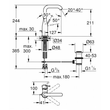 Смеситель для раковины Grohe Essence+ 32628001