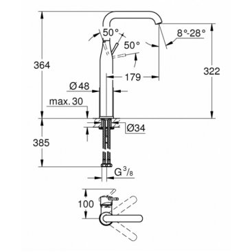 Смеситель для раковины Grohe Essence+ 32901001