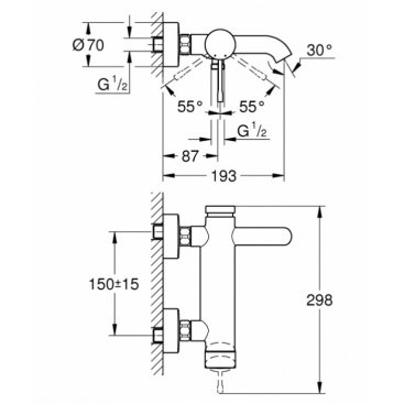 Смеситель для ванны Grohe Essence+ 33624001