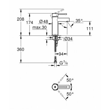 Смеситель для раковины Grohe Essence+ 34294001