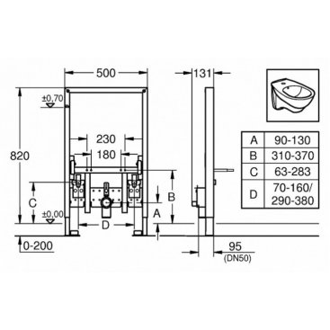 Инсталляция для биде Grohe Rapid SL 38543000