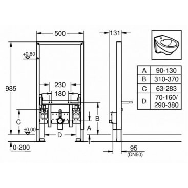 Инсталляция для биде Grohe Rapid SL 38545000