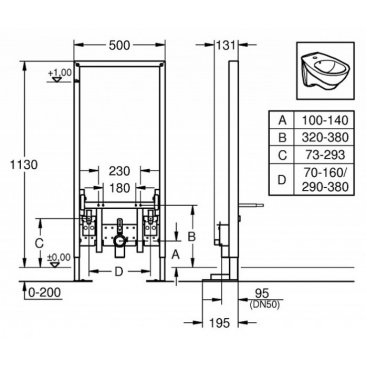 Инсталляция для биде Grohe Rapid SL 38581001