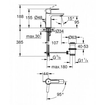 Смеситель для раковины Grohe Lineare New 23790001