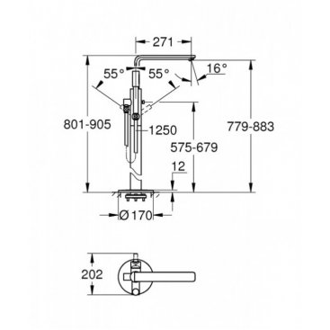 Напольный смеситель для ванны Grohe Lineare New 23792001