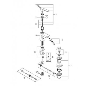 Смеситель для биде Grohe Allure Brilliant 23117A00