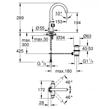 Смеситель для раковины Grohe Atrio 21022000