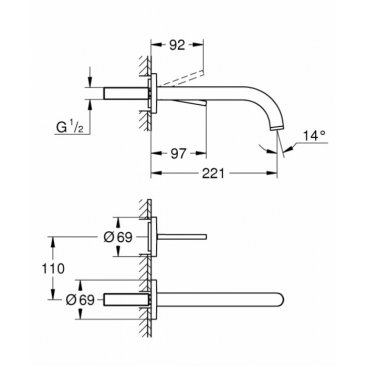 Смеситель для раковины Grohe Atrio New 19918003