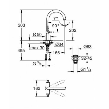 Смеситель для раковины Grohe Atrio New 21022003