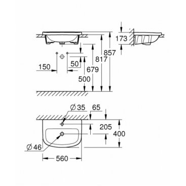 Раковина Grohe Bau Ceramic 39422000