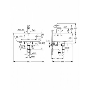 Комплект с раковиной Grohe Bau Ceramic 39471000