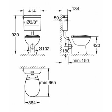 Унитаз Grohe Bau Ceramic 39560000