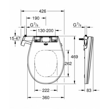 Крышка-сиденье Grohe Bau Ceramic с функцией биде 39648SH0