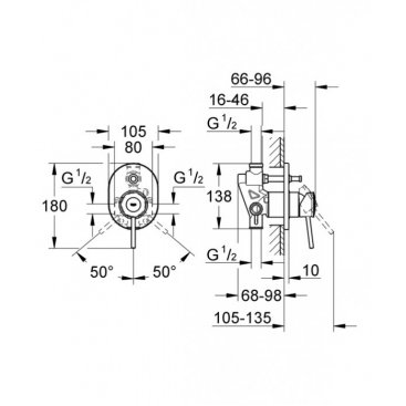 Смеситель для ванны Grohe BauClassic 29047000