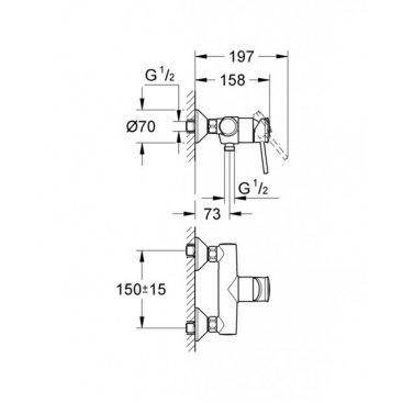 Смеситель для душа Grohe BauClassic 32867000