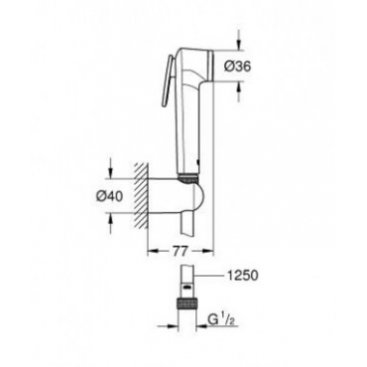 Комплект для гигиенического душа Grohe BauClassic 124902